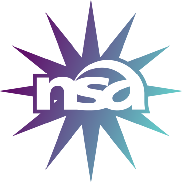 A logo with the letters NSA