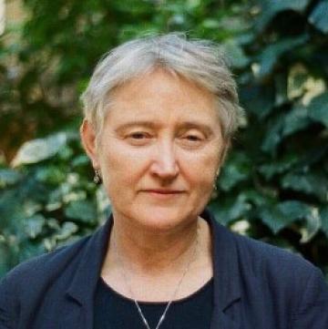 A woman smiling