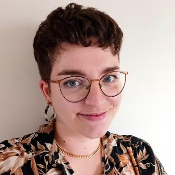 A woman smiling