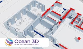 A 3D animated floorplan of a building