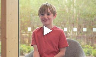 A boy smiling