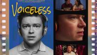 A film poster featuring a man earing headphones, with scenes from the film next it