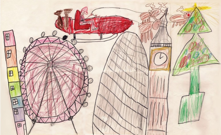 A children's drawing of Father Christmas