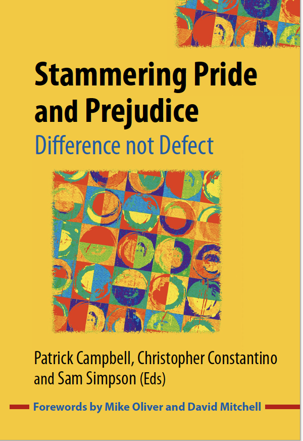 A book cover with the title 'Stammering Pride and Prejudice'