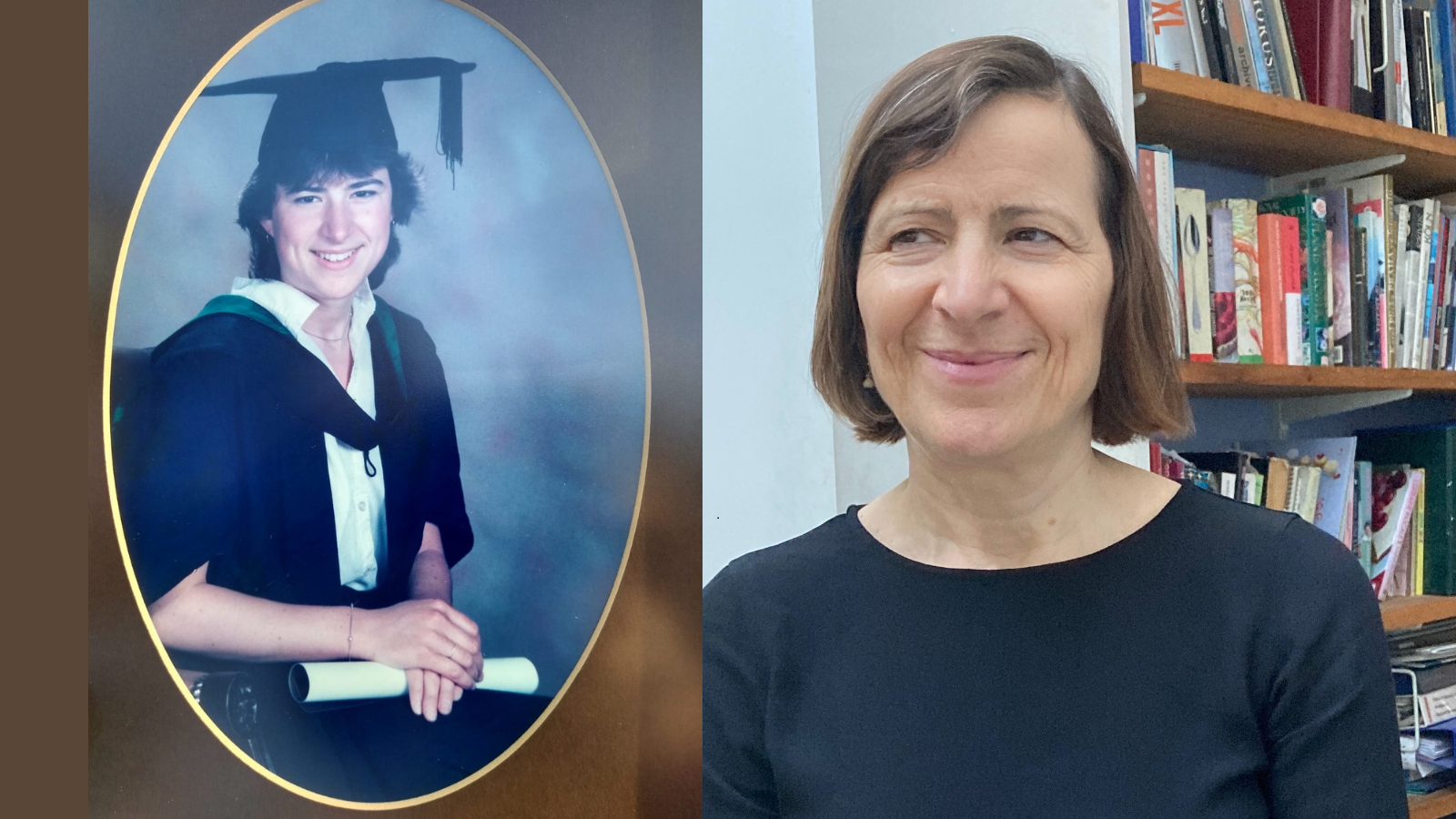 Christine Menzies with a picture of her university graduation