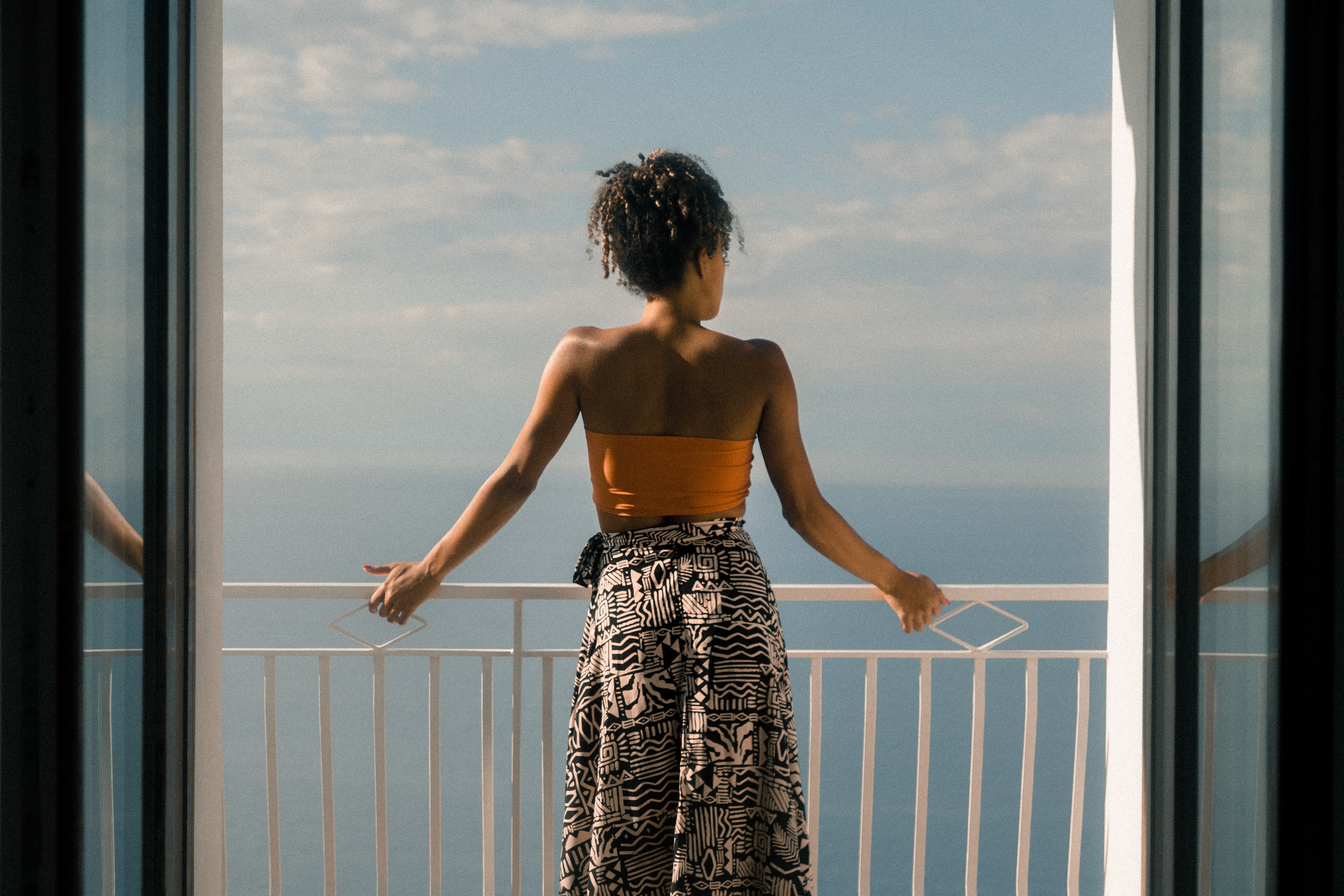 A woman looking out to sea