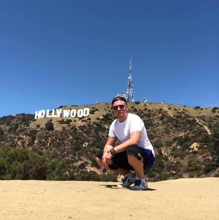 Jordan near the Hollywood sign