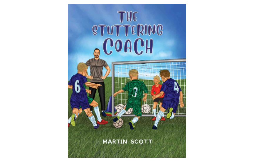 An illustrated book cover of people playing football.